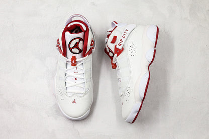 Nike Air Jordan 6 Rings White Red Sneakers