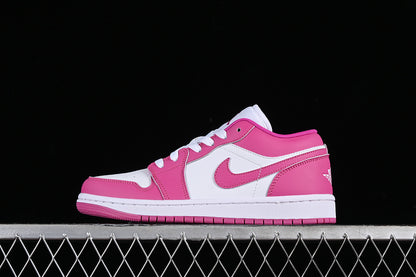 Nike Air Jordan 1 Low Fire Pink White Iris Whisper Sneakers