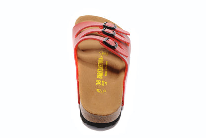 Birkenstock Florida Red Three-Breasted Matte Leather Sandals