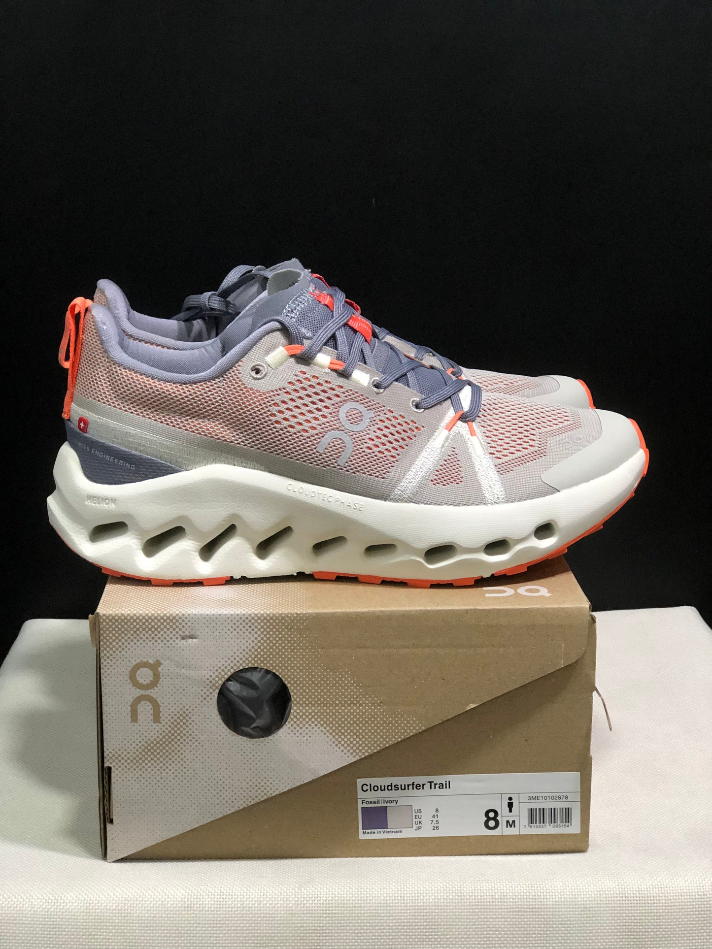On Running Cloudsurfer Trail Waterproof Comfortable And Breathable Running Shoes Fossil/Ivory