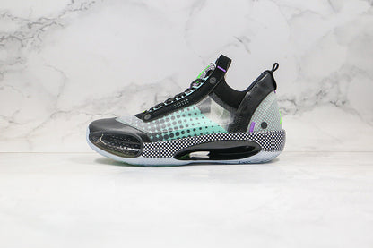 Nike Air Jordan XXXIV 34 Low Black Vapor Green Bleached Coral Sneakers