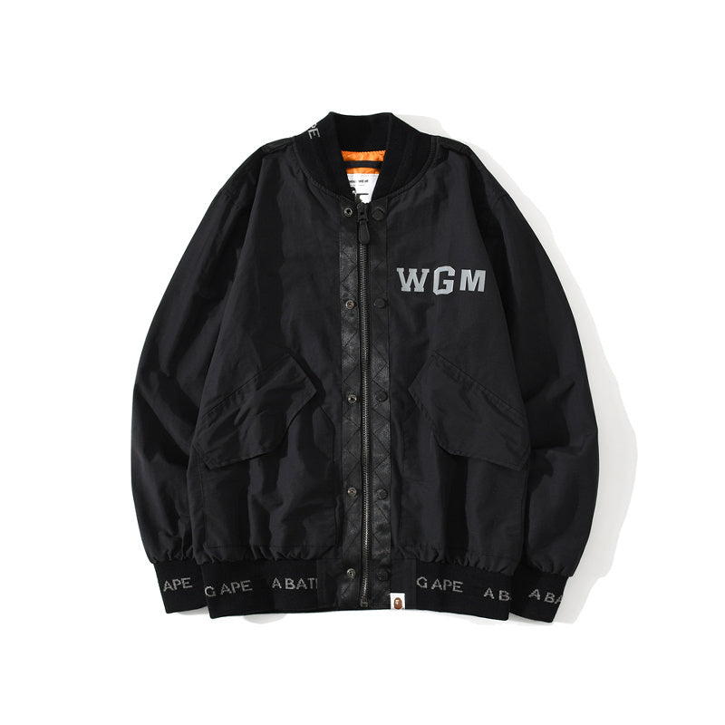 A Bathing Ape BAPE Shark Head Bump Camouflage Flight Jacket