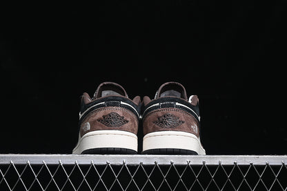 Travis Scott Fragment Design Nike Air Jordan 1 Low The North Face White Black Brown Sneakers