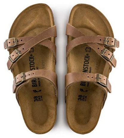 Birkenstock Franca Oiled Leather 1015931 Tobacco Brown Narrow Fit Sandals