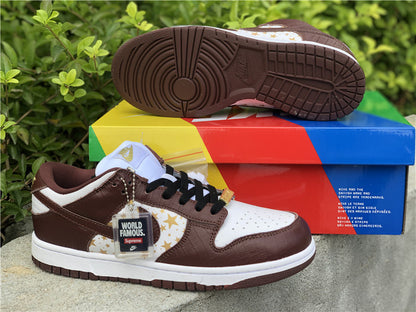 Nike Supreme x Dunk OG SB QS Low Barkroot Brown Sneakers