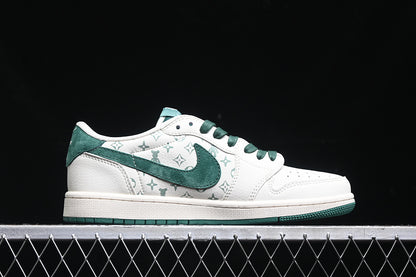 Travis Scott Fragment Design Nike Air Jordan 1 Low OG SP Green White Casual Sneakers
