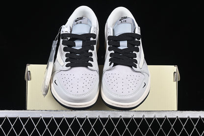 Travis Scott Fragment Design Nike Air Jordan 1 Low OG SP White Grey Black Sole Sneakers