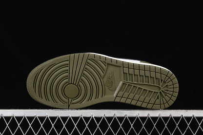 Nike Air Jordan 1 Low Medium Olive Black White Green Multicolour Sneakers