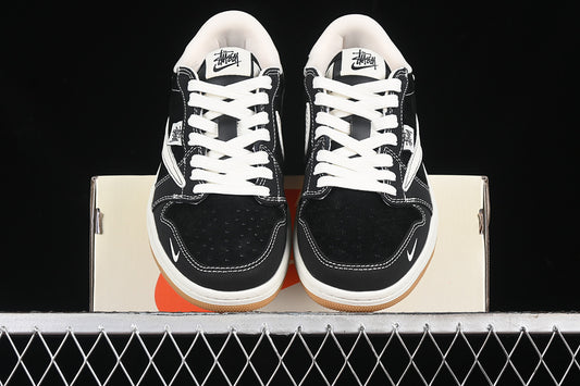 Travis Scott Fragment Design Nike Air Jordan 1 Low OG SP White Sole Black Sneakers