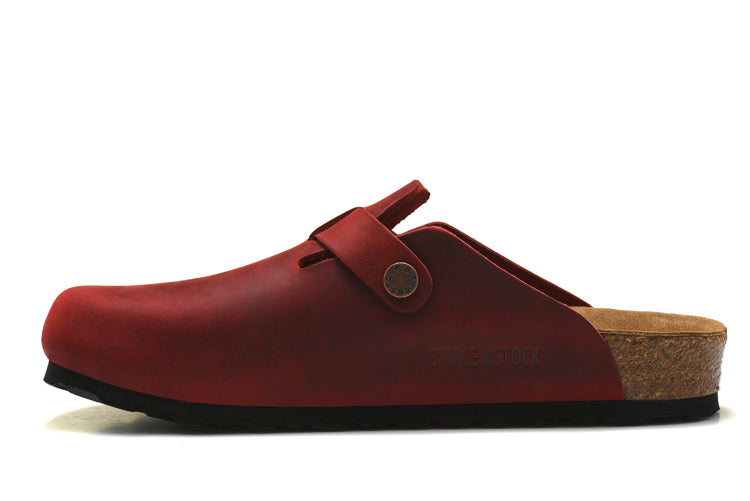 Birkenstock Scarlet Matte Leather Clog Shoes