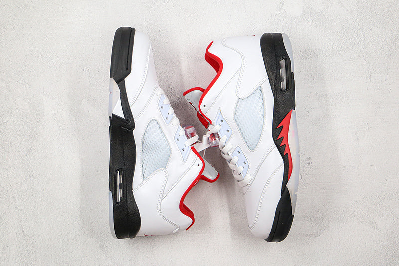 Nike Air Jordan 5 Retro Low-Top White/Fire Red/Black Sneakers