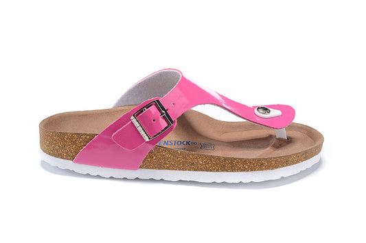 Birkenstock Rose Red Patent Leather Casual Flip Flops