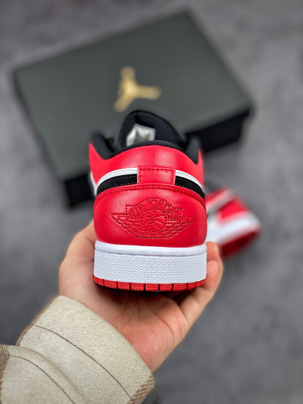Nike Air Jordan 1 Low GS Black Toe Red White Sneakers