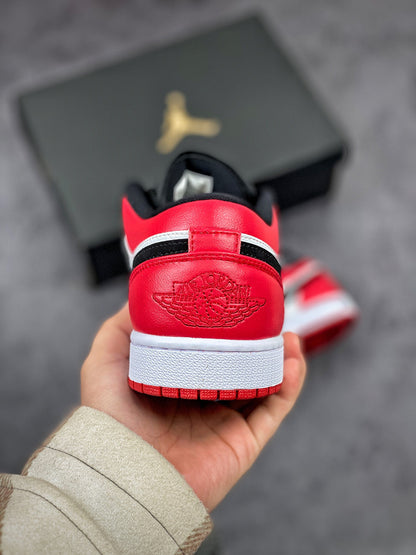 Nike Air Jordan 1 Low GS Black Toe Red White Sneakers