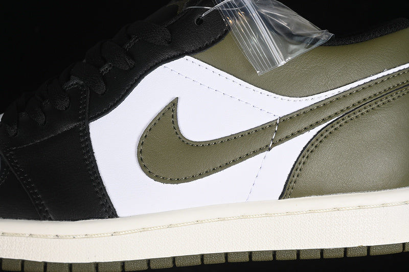 Nike Air Jordan 1 Low Medium Olive Black White Green Multicolour Sneakers