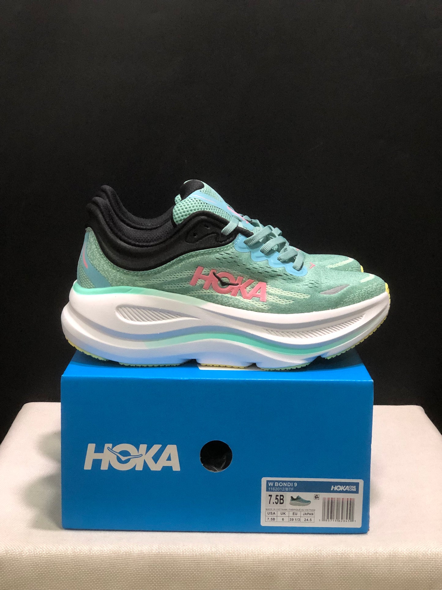 Hoka One One Bondi 9 Women's Comfortable Low-top Running Shoes Sneakers Teal