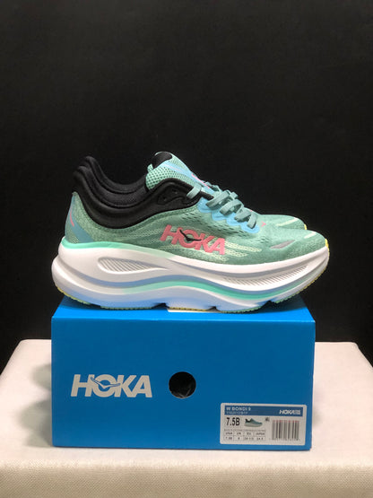 Hoka One One Bondi 9 Women's Comfortable Low-top Running Shoes Sneakers Teal