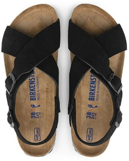 Birkenstock Tulum Suede Leather 1024086 Narrow Fit Black Sandals