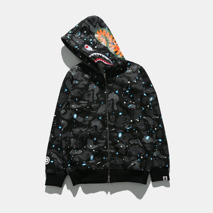 A Bathing Ape BAPE Shark Head Noctilucent Series Hoodie Astral