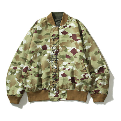 A Bathing Ape Shark-headed Military Style Double-sided Desert Camouflage Jacket