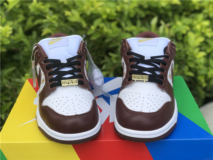 Nike Supreme x Dunk OG SB QS Low Barkroot Brown Sneakers