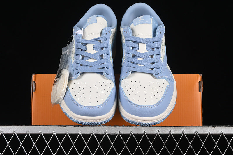 Nike Air Jordan 1 Low LV Travis Scott Fragment Design OG SP White Sky Blue Sneakers