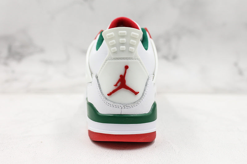 Nike Air Jordan 4 Retro White Green Red Sneakers