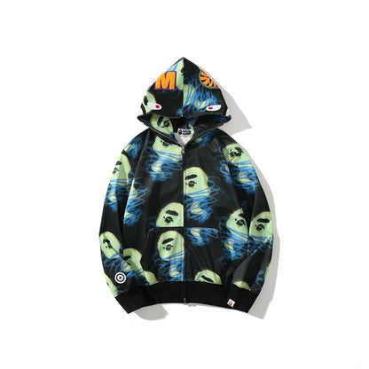 A Bathing Ape BAPE Ape-Man Head Storm Hoodie Black
