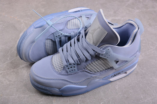 Nike Air Jordan 4 Retro Grey Blue Sneakers