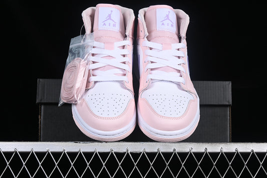 Nike Air Jordan 1 Mid Pink White Sneakers