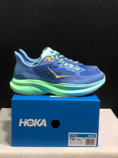 Hoka One One Mach 6 Wear-resistant Breathable Low-top Running Shoes Sneakers Blue