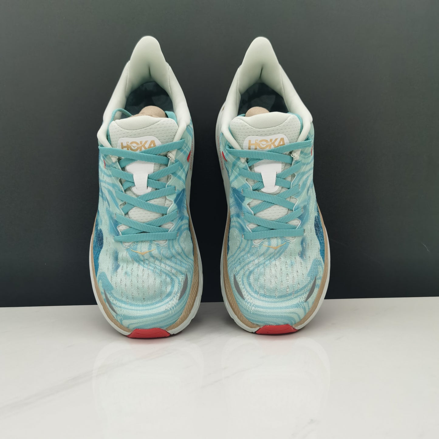 Hoka One One Clifton 8 Turquoise Fashion Shoes Shock-absorbing Sneakers
