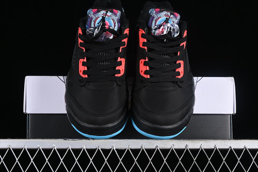 Nike Air Jordan 5 Retro Low Bright Red Blue Black Sneakers