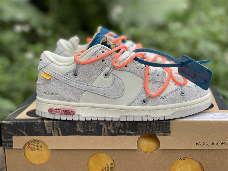 Nike Dunk Low Off-White Lot 19 Of 50 Gray Sneakers