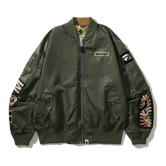 A Bathing Ape Shark-headed Military Style Double-sided Desert Camouflage Jacket