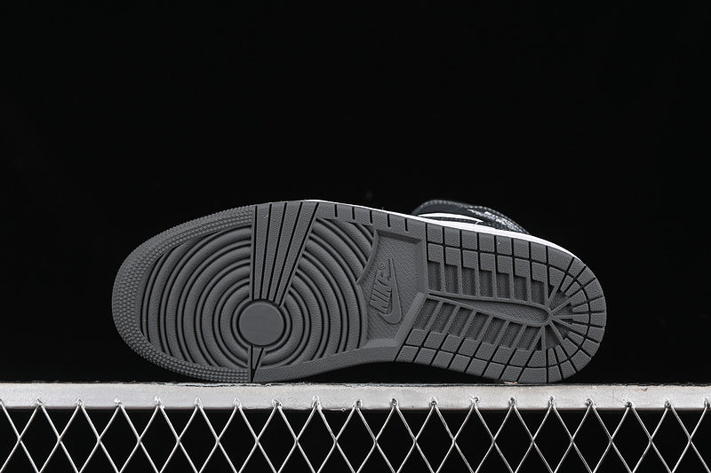 Nike Air Jordan 1 Mid White Iron Black Sneakers