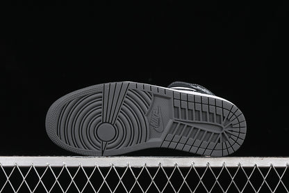 Nike Air Jordan 1 Mid White Iron Black Sneakers