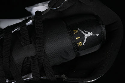 Nike Air Jordan 1 Mid Metalli Silver Black White Sneakers
