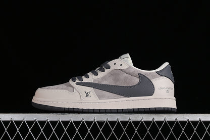 Nike Air Jordan 1 Low OG SP Travis Scott Fragment Design LV Black Grey Sneakers