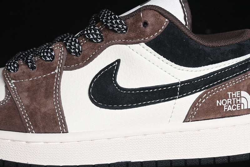 Travis Scott Fragment Design Nike Air Jordan 1 Low The North Face White Black Brown Sneakers