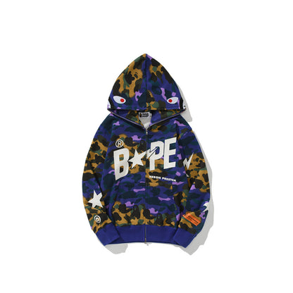 A Bathing Ape BAPE x HP Joint Edition Shark Head Star Camouflage Hoodie