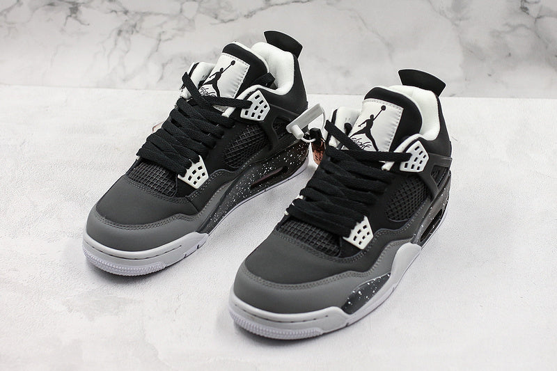 Nike Air Jordan 4 Retro Fear Black White Grey Sneakers