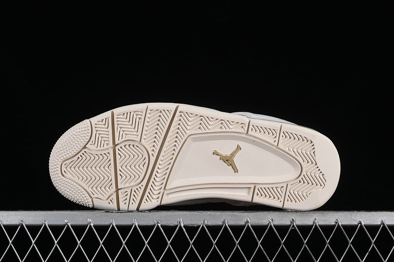 Nike Air Jordan 4 Retro MetallicE Gold Sail White Sneakers