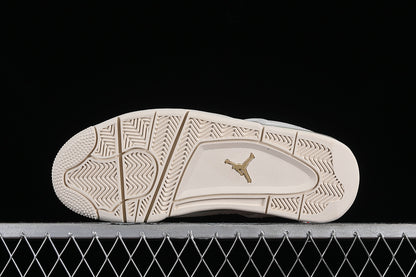 Nike Air Jordan 4 Retro MetallicE Gold Sail White Sneakers