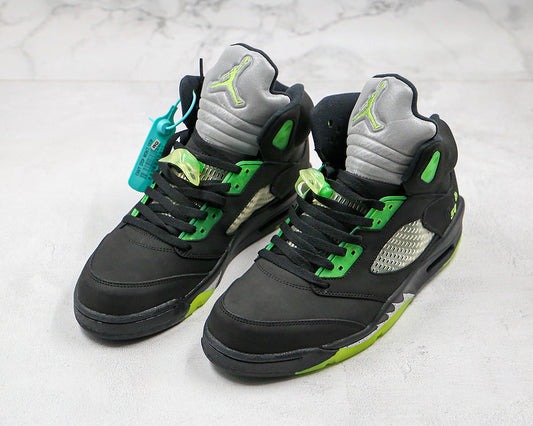 Nike Air Jordan 5 Retro Quai 54 Black Radiant Green Sneakers