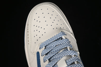 Travis Scott Fragment Design Nike Air Jordan 1 Low OG SP Blue Sole White Sneakers