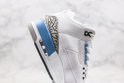 Nike Air Jordan 3 Retro Mid UNC Valor White Blue Sneakers