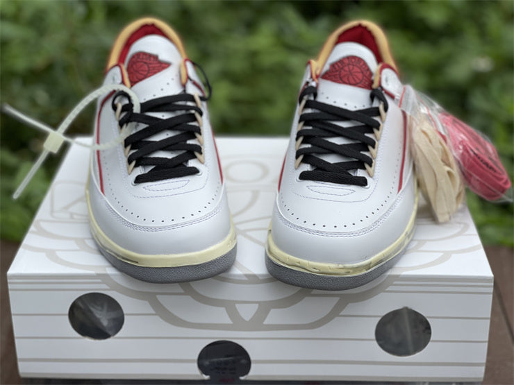 Nike Air Jordan 2 Low Off-White White And Varsity Red Sneakers