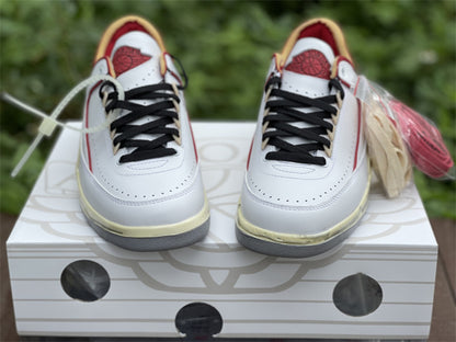 Nike Air Jordan 2 Low Off-White White And Varsity Red Sneakers