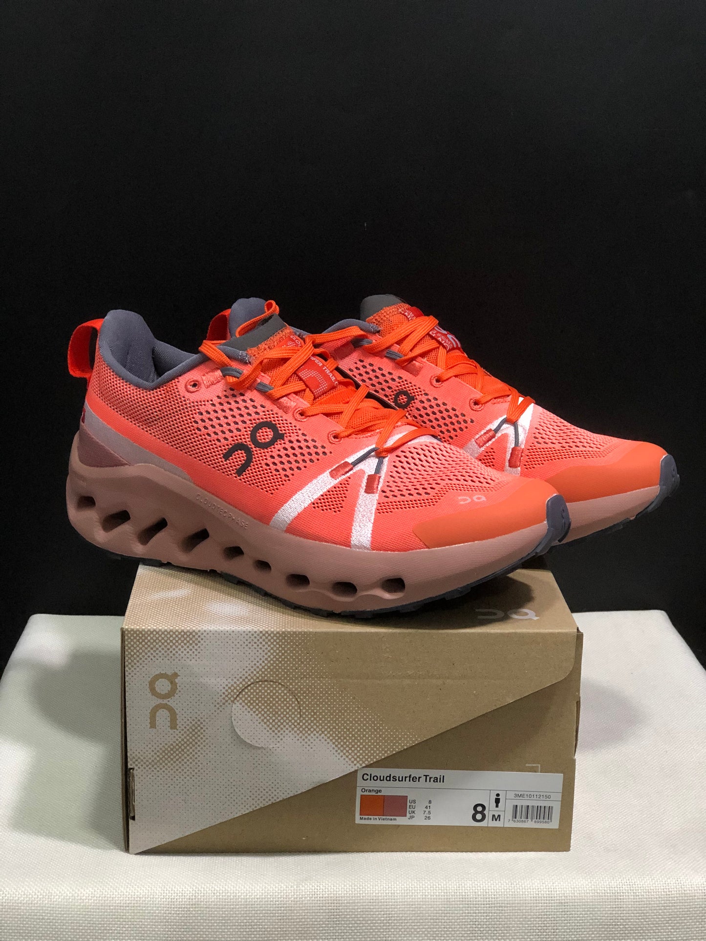 On Running Cloudsurfer Trail Orange Waterproof Comfortable And Breathable Running Shoes